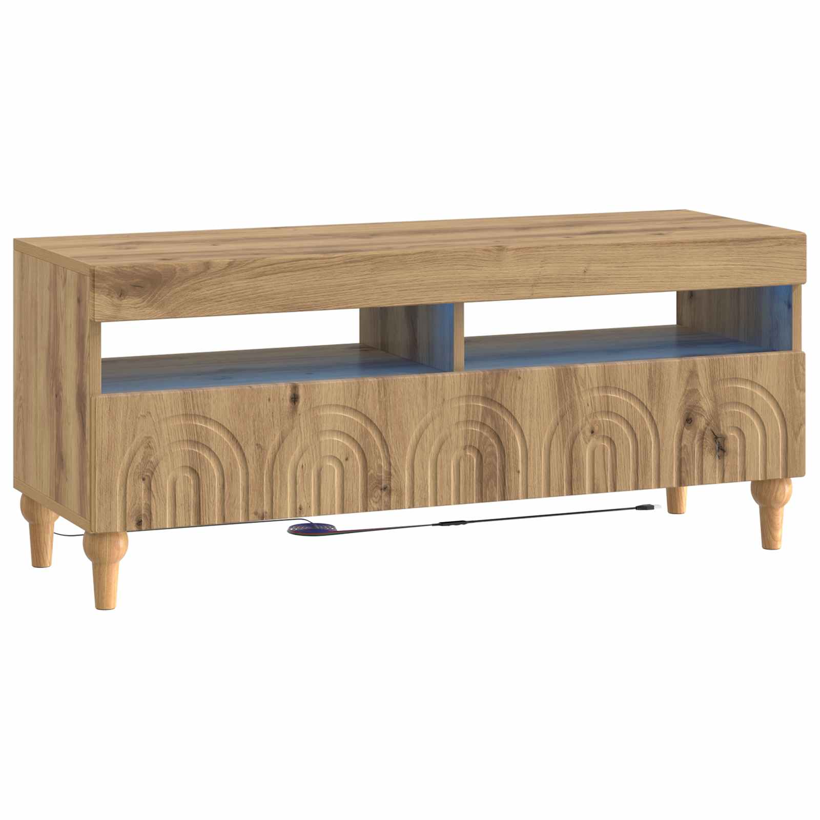 vidaXL Mueble de TV LED Madera de ingeniería 100 x 35 x 43 cm Multicolor
