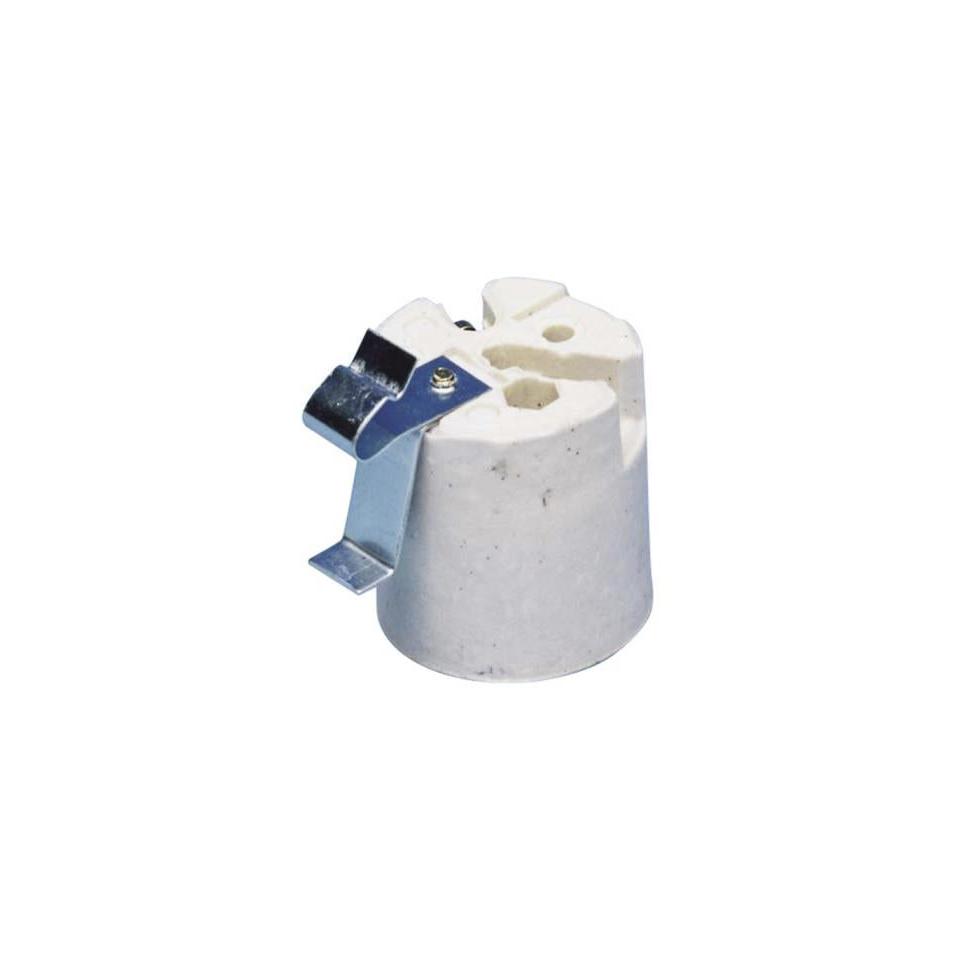 CASQUILLO E-27 CERAMICO 4A 250v c/ soporte lateral ADoceVoltios