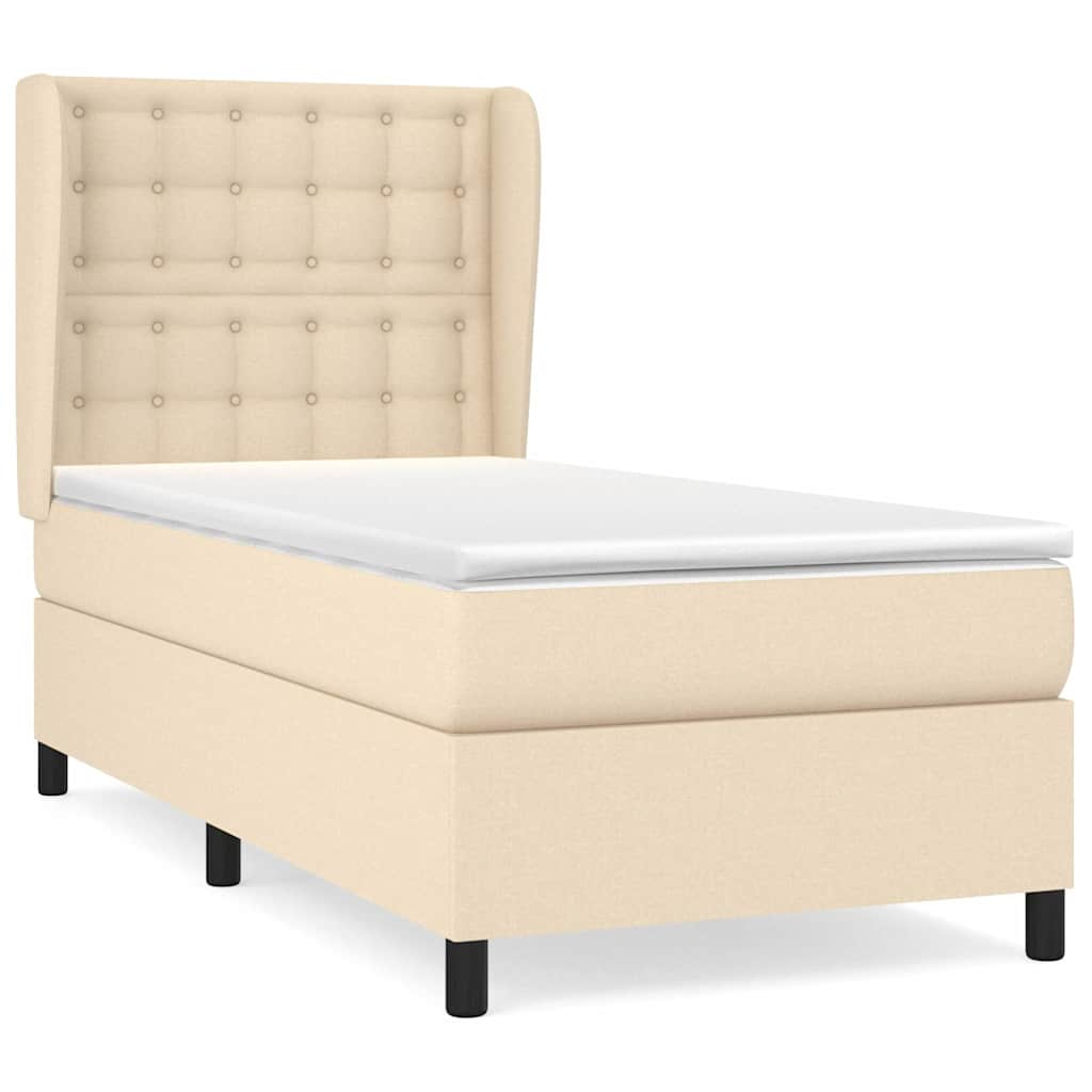 vidaXL Cama box spring con colchón tela 90x190 cm Multicolor