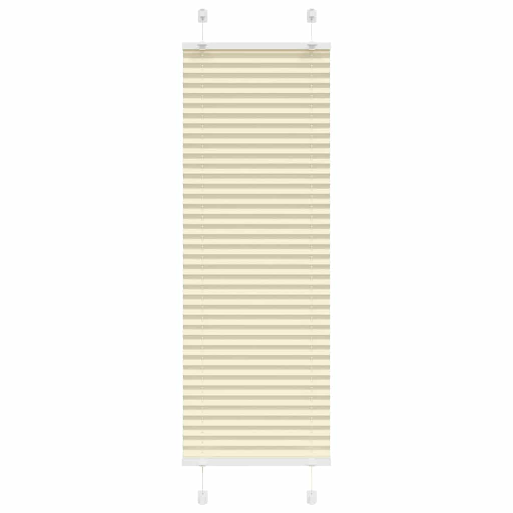 vidaXL Estor Plisado crema 45x150 cm Tela Ancho 44,4 cm Poliéster