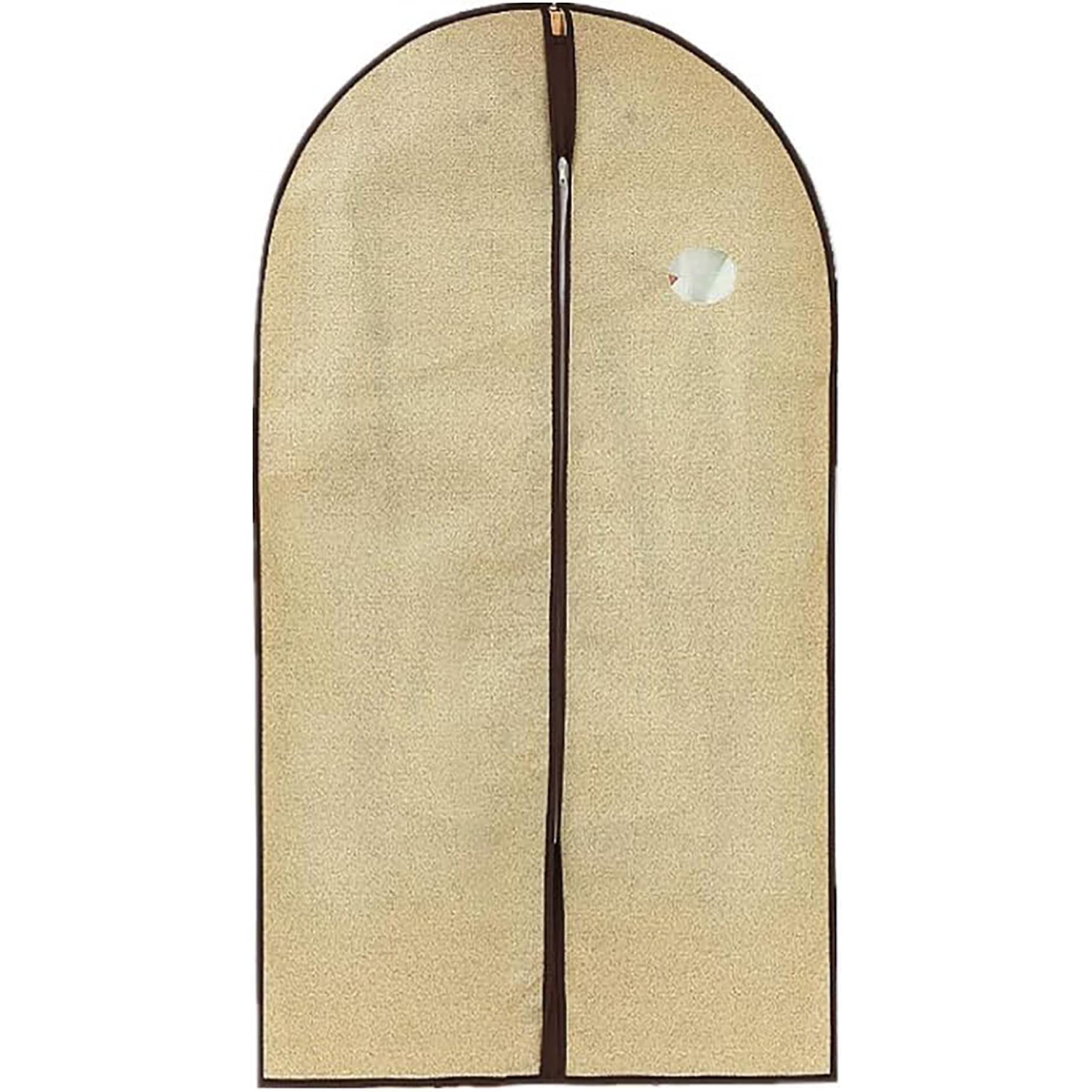 Funda para Trajes con Cremallera – Pack de 6 o 12 Unidades – 60x100 cm o 60x137 cm – Material TNT Transpirable – Protector de Ropa para Armario, Chaquetas, Abrigos y Vestidos – Gris y Amarillo (Tonalidad Variable según Medida)
