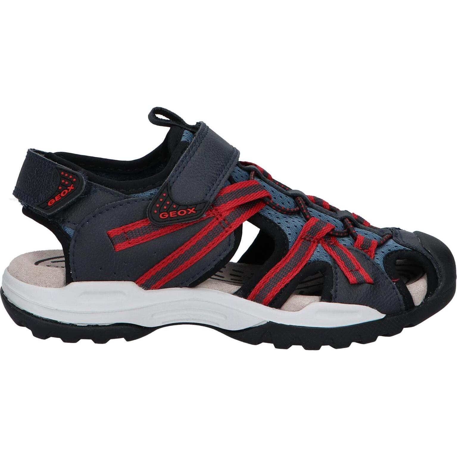 Geox J450RB 014ME J BOREALIS boy sandals with padded insole and flexible non-slip sole, made from breathable imitation leather and textile lining, perfect for spring/summer.