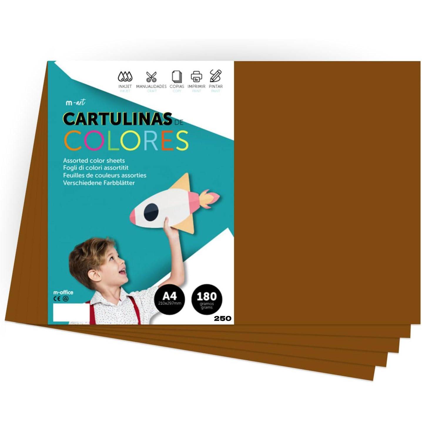 Cartulina de Colores, Cartulina A4 Colores Intensos, Hojas de Colores 180gr para Manualidades, Imprimir tus Documentos y Diseños Creativos, Folios de Colores A4 · m-office