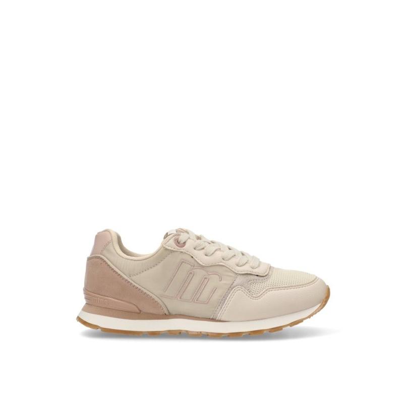 Zapatillas Casual Mustang - Mujer - Suela Plana - Modelo 60441 - Color Beige