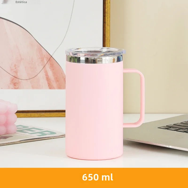 CA De Café De Acero Inoxidable 304 650ml Con Manija Y Tapa Botella De Agua Independiente Doble Capa in Antideslizante Ecológica