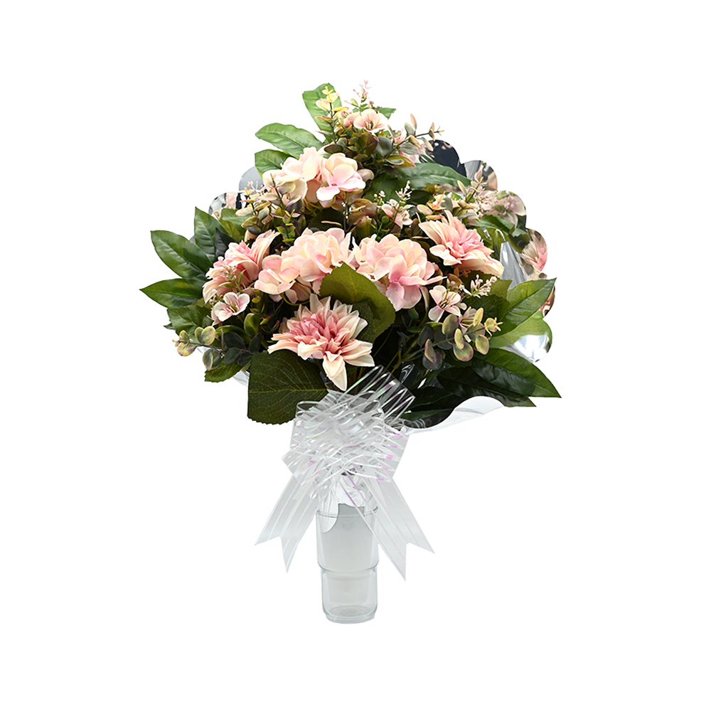 PLUSHOME Flores Artificiales: Elegancia Duradera: ramo Artificiales para Cementerio, Nichos y Sepulturas,Más de 30 Diseños tamaño aproximado 58x45cm,Botes con Liliums Artificiales.