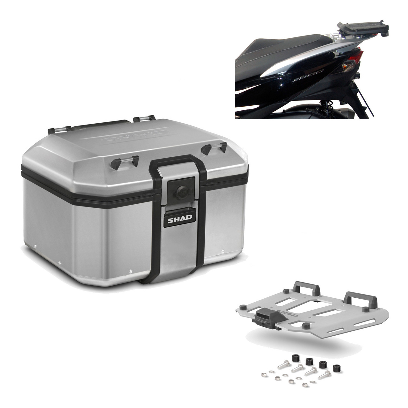 Baul Trasero + Herraje Montaje + Parrilla Tr48 Terra KIT-188199