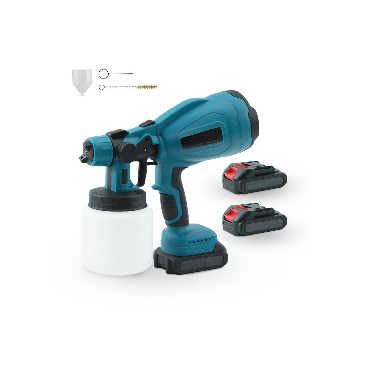 Mediawave Store Spruzzatore Doppia Batteria 48V Wireless Pistola per Vernici Contenitore 800ml