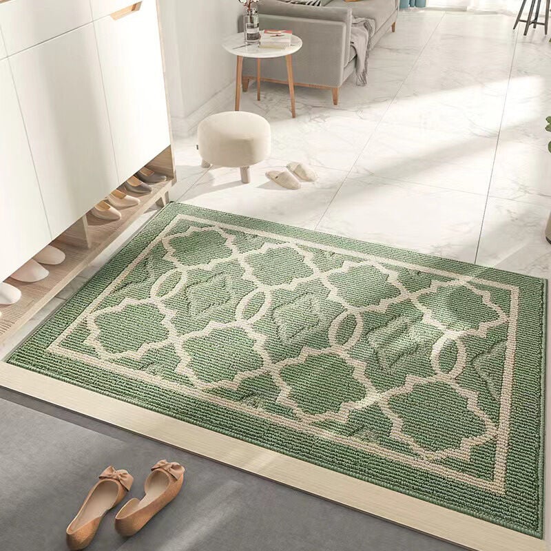 CA Felpudo antideslizante Sollbry, absorbente y duradero, para interior y exterior, lavable a máquina, resistente al polvo, 50 x 80 cm, verde