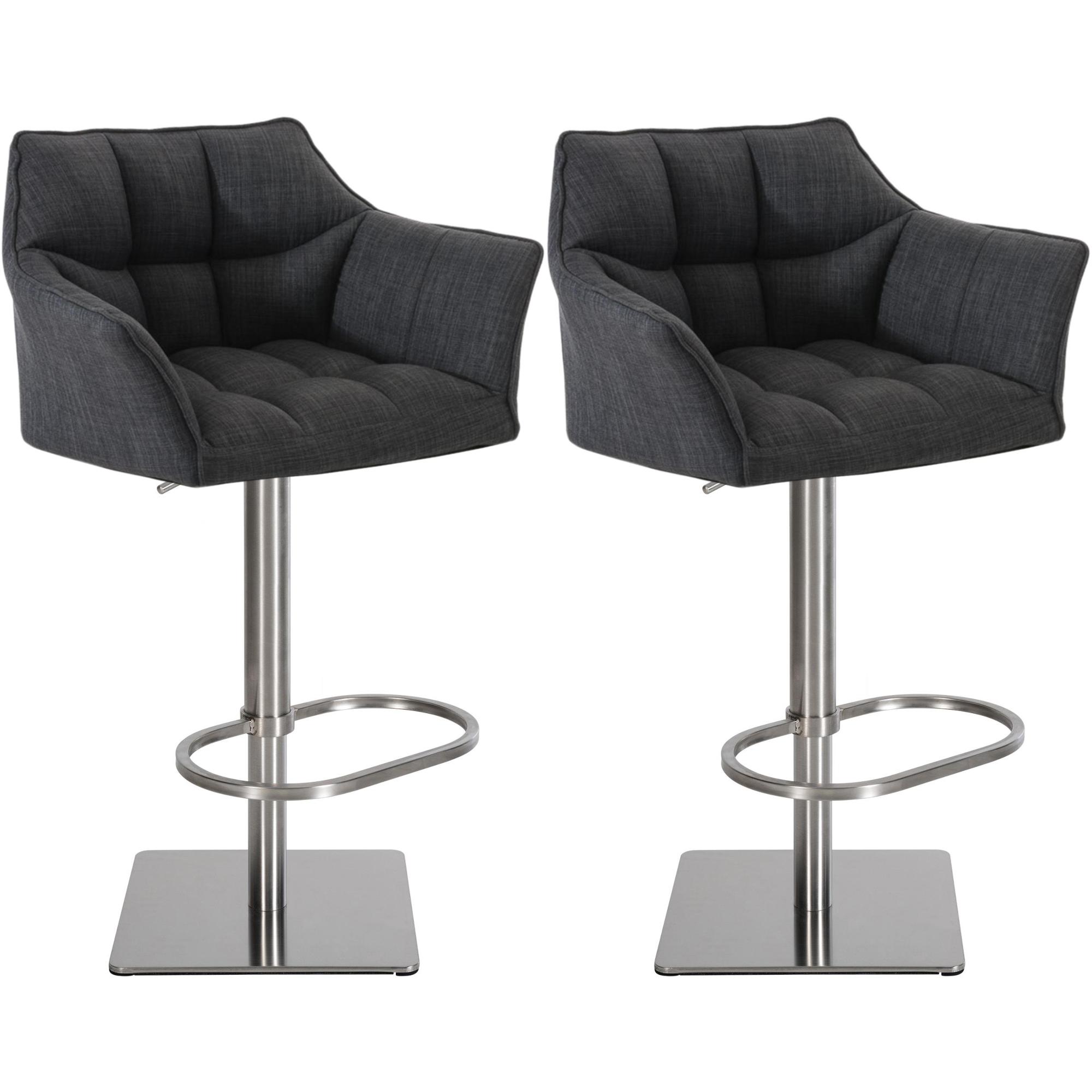 2er Set Barhocker Damaso Stoff edelstahl