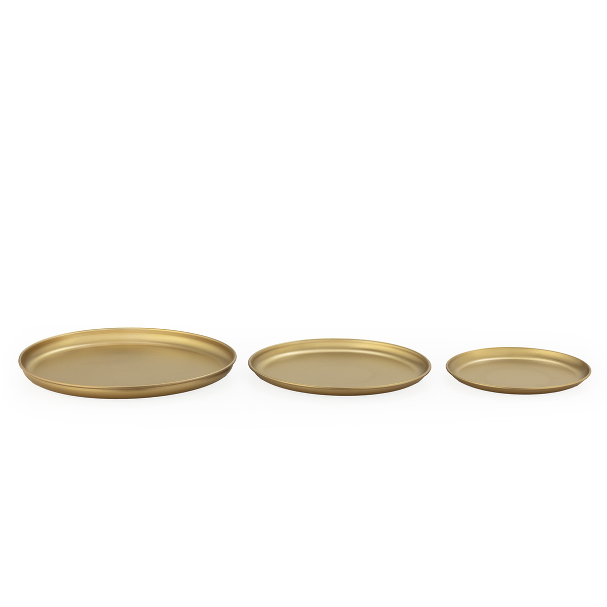 Set 3 centro de mesa 12x12x1,2 10x10x1 8x8x1 metal laton antique, de metal hierro, color laton envejecido laton antique, 30x12x1 cm Fijalo