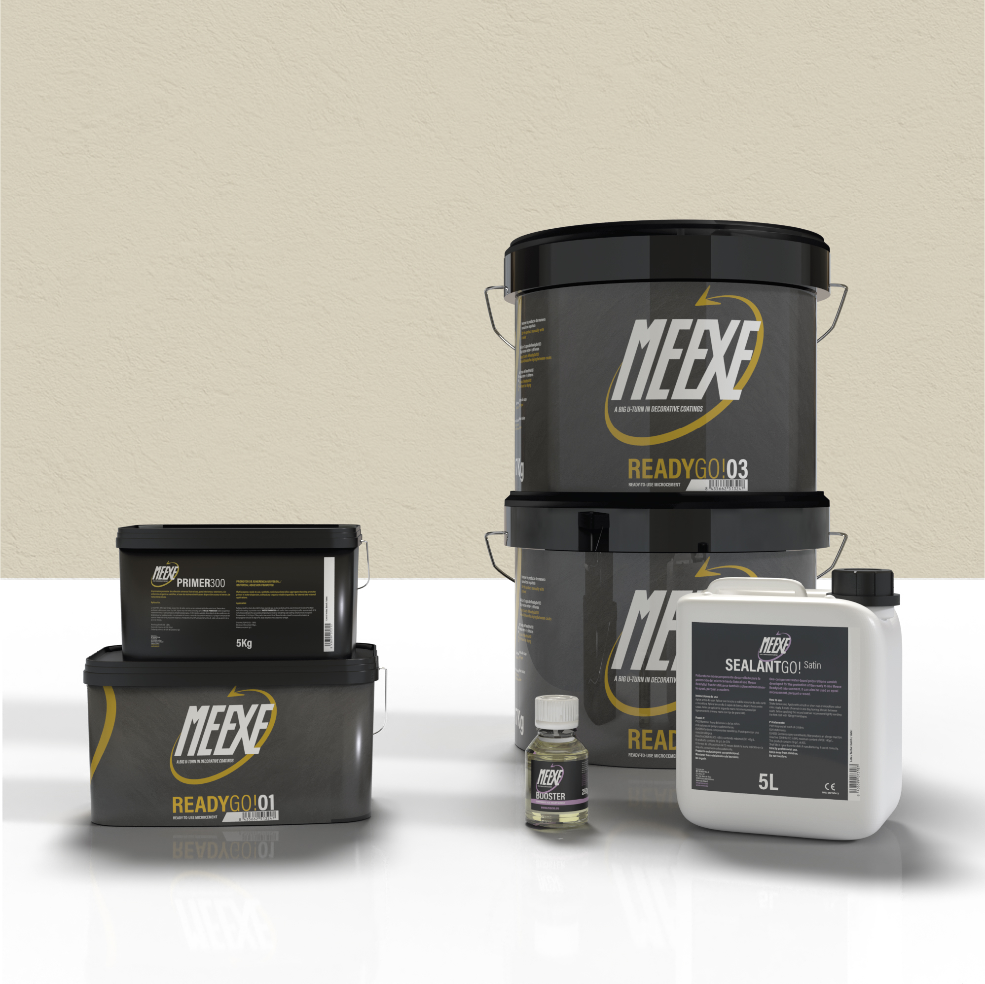 Pack de Microcemento Meexe Ready Go 20m² – Mate o Satinado | Revestimiento Continuo Alta Durabilidad y Fácil Aplicación
