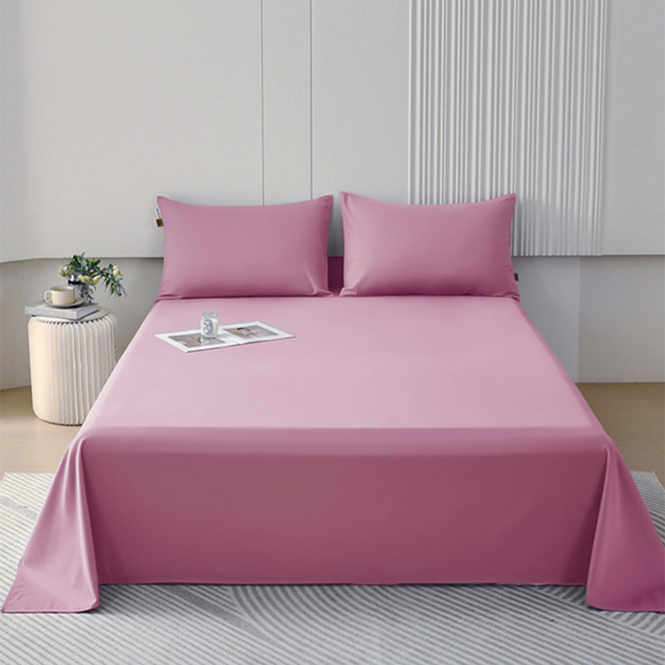 Sábanas premium verano , ropa de cama de 3 piezas, juego de cama de varios tamaños y colores (90/105/135/150/180/200) suave , liso, sin estampados, y sencilla,Sábana Antimanchas para Niños, no se descolora ni pierde brillo. Sábana matrimonial ,Secado Rápi