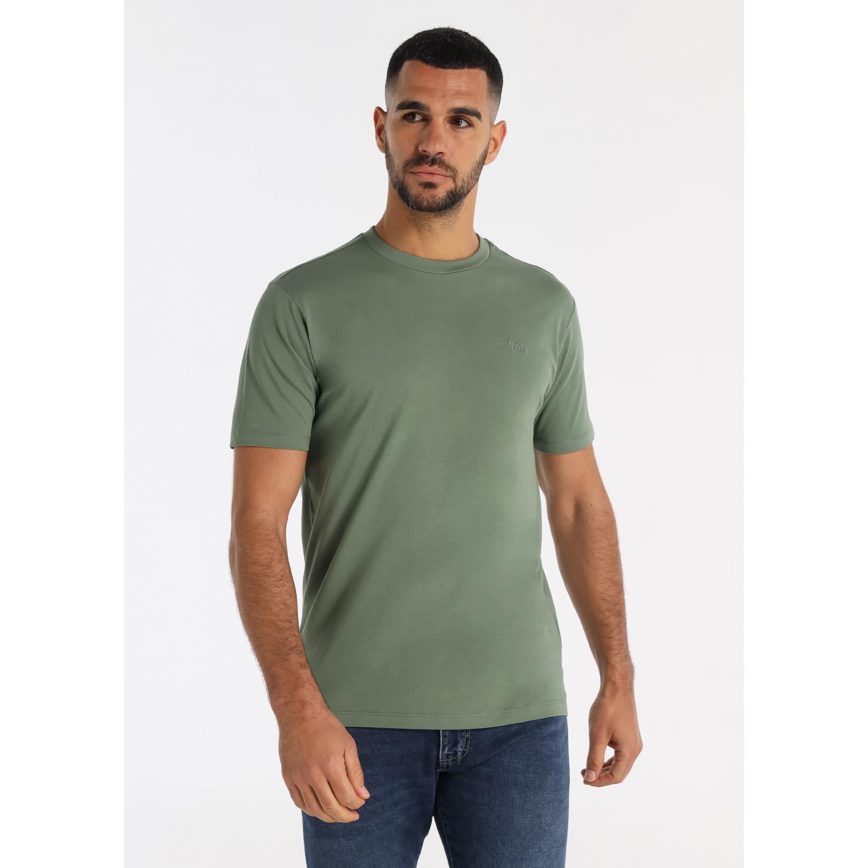 Victorio & Lucchino - Camiseta de Algodón Premium con Logo Bordado en Verde