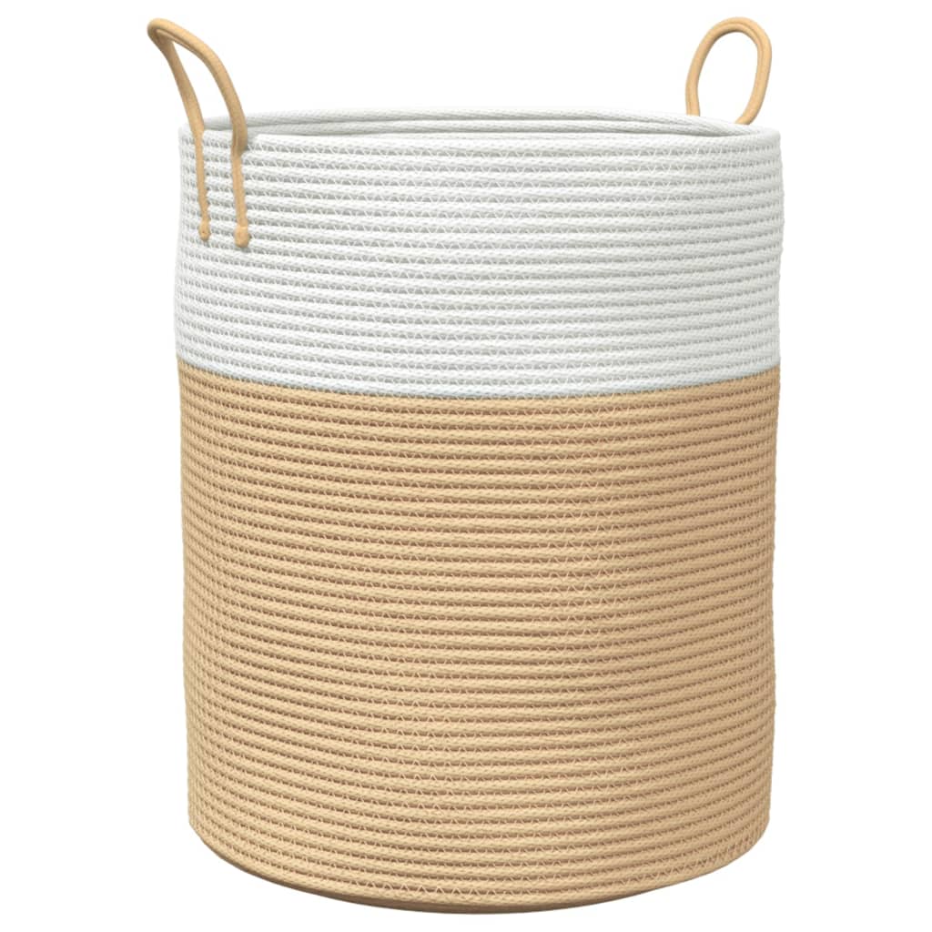vidaXL Cesta de almacenaje algodón Ø38x46 cm