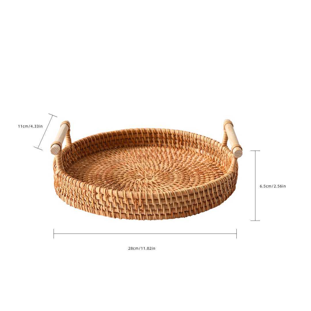 TK Cesta De Almacenamiento De Rotura Con Correa De Rattan Para Panadería Aperitivos Frutas Té De Tarde Picnic Cocina Uso Doméstico Hecha a Mano