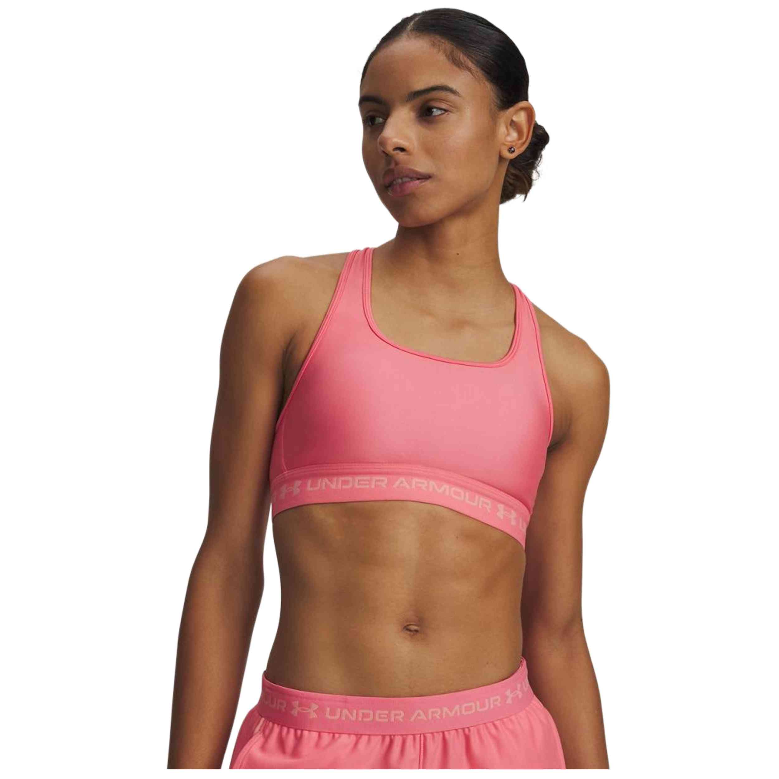 Top Under Armour modelo Crossback Mid para Mujer en color Rosa