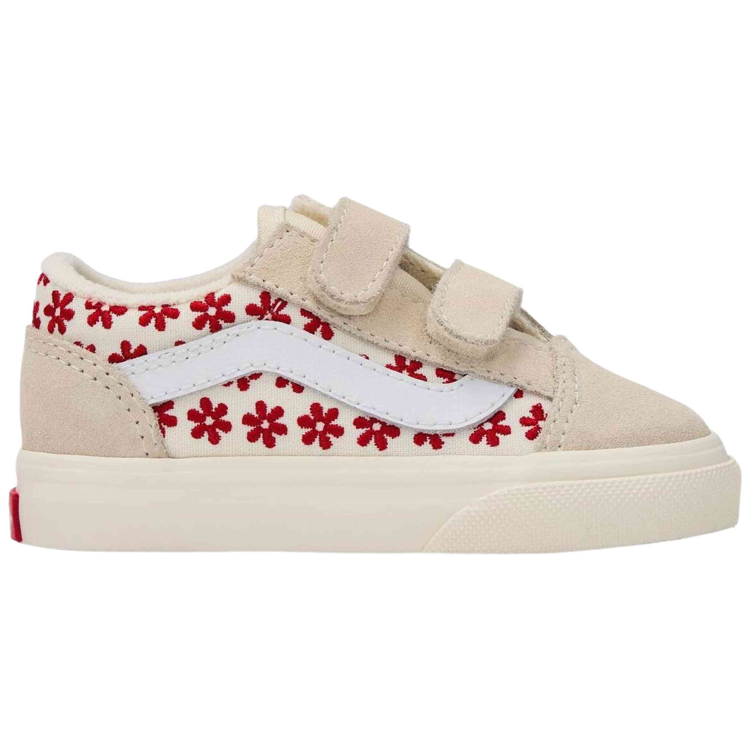 Calzado Vans modelo Old Skool V Chantilly Floral Racing Red en color Beig