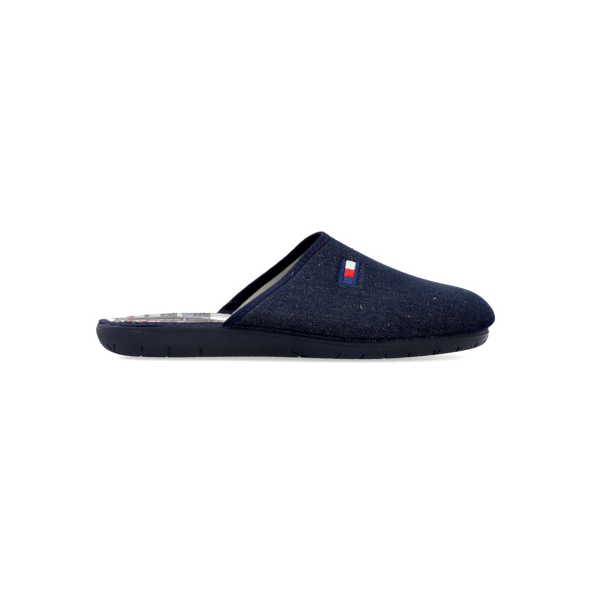 Vanessa Calzados - Zapatillas de casa para hombre con bordado de bandera, suela de goma flexible y planta acolchada, modelo cómodo en textil acolchado suave, hecho en España