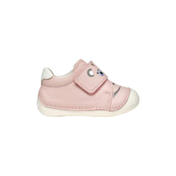 Geox, zapato para bebé niña con cierre de banda adherente. Transpirables y con suela de goma. Ideal para la fase de gateo.
