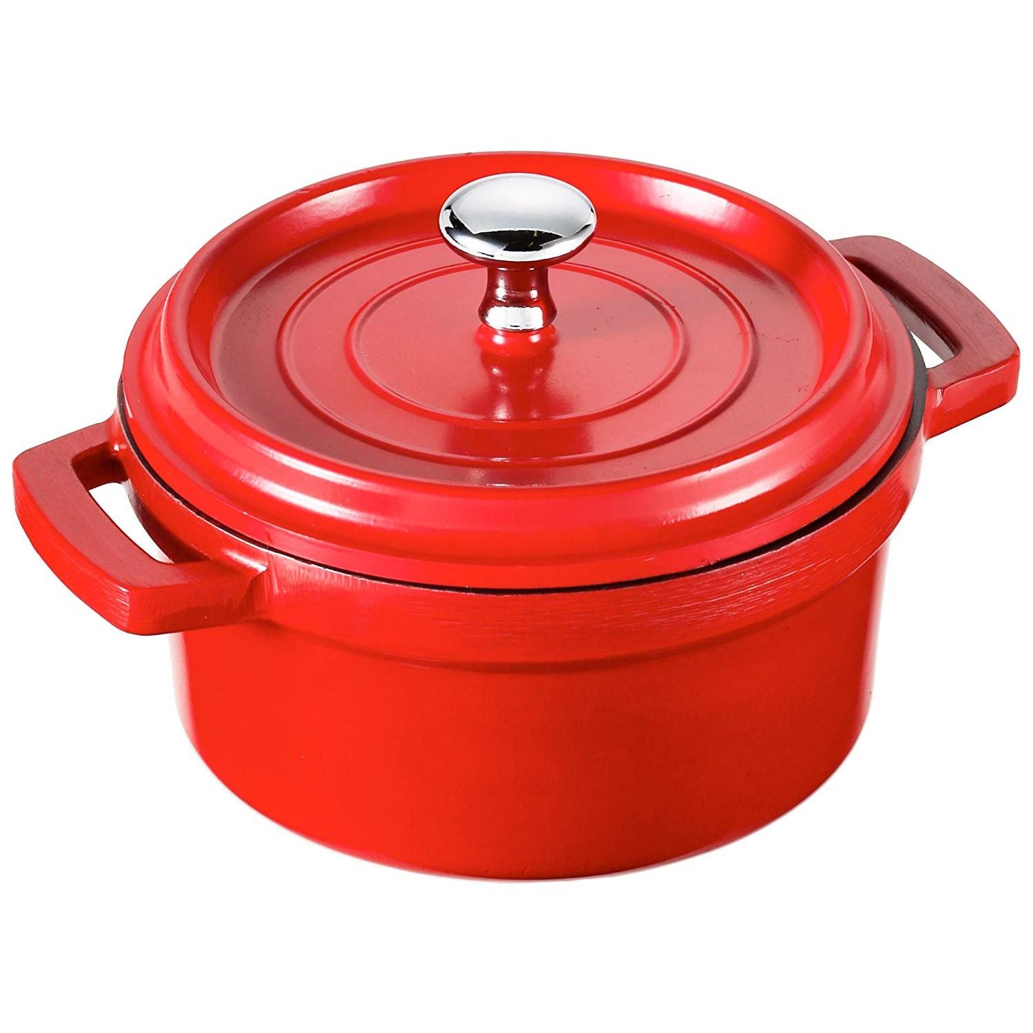 CACEROLA ROJA ALUMINIO FUNDIDO D.14 CMS