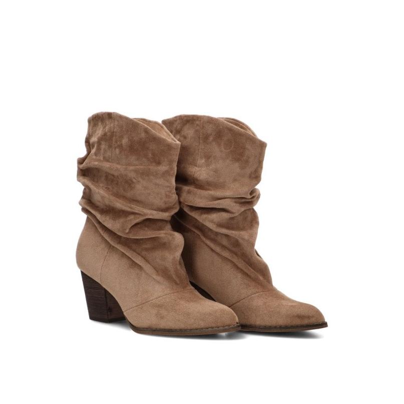 Botin Campero Luna Collection - Mujer - Tacón Alto - Modelo A-6026 - Color Kakhi
