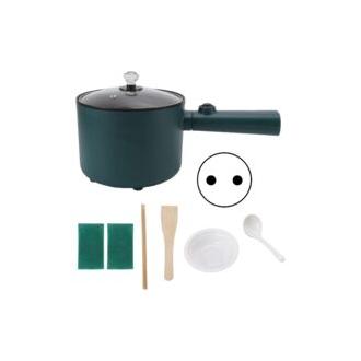 CA Wok eléctrico de gran capacidad de 1.8 pulgadas, multifuncional para uso doméstico, olla eléctrica pequeña manual de una sola capa, adecuada para cocinar en casa, color verde