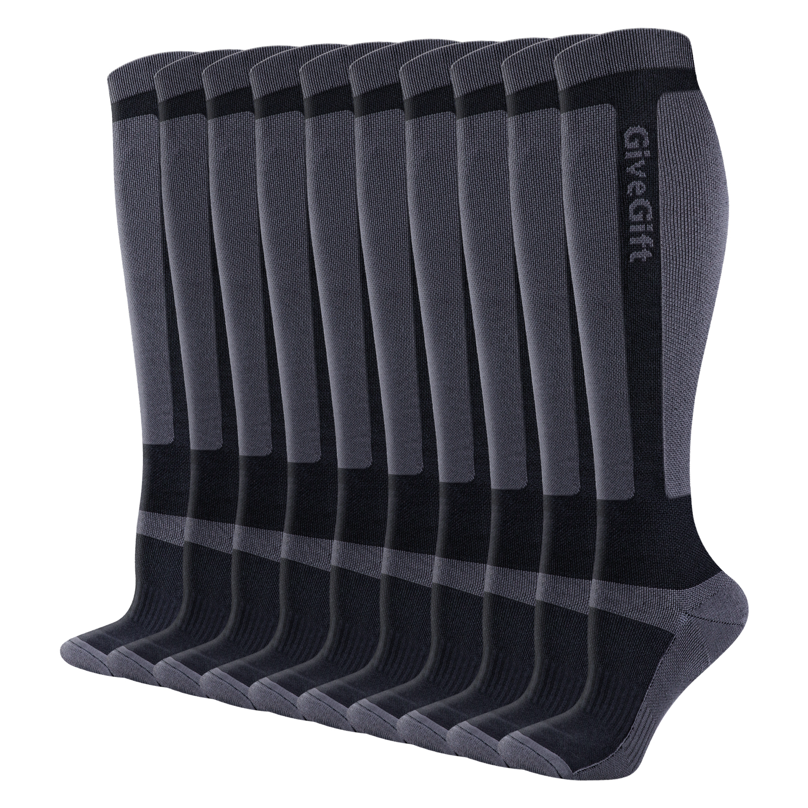 TK 5 Pares De Calcetines De Compresión Para Hombres Alta Rodilla Para Correr Caminar Escalar Ciclar Poliéster Spandex Deporte