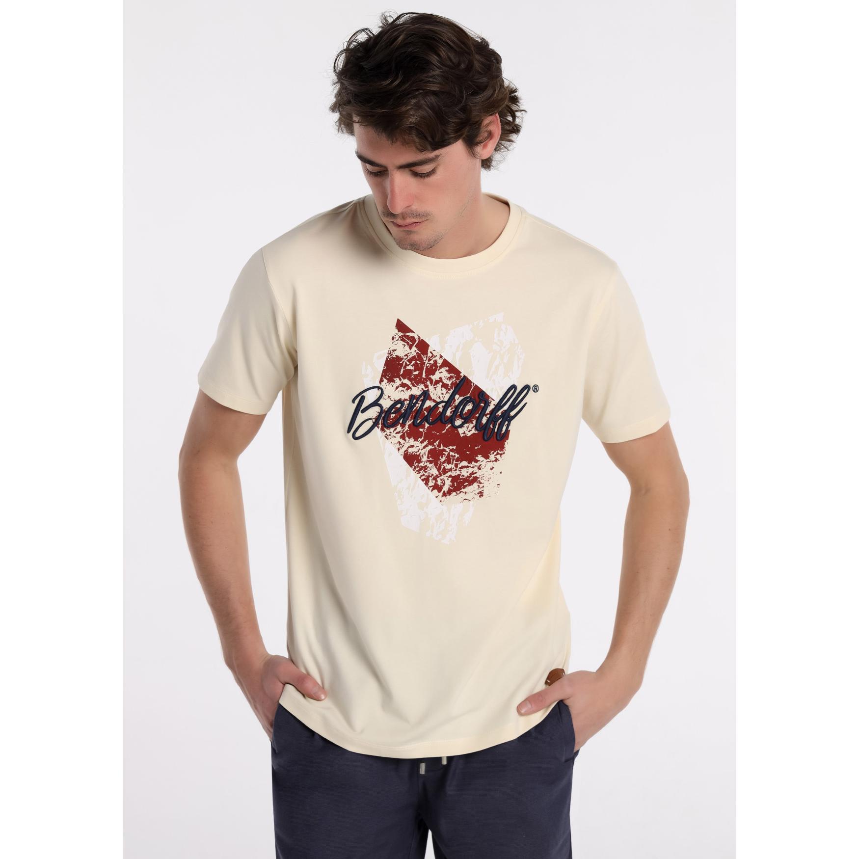 Camiseta de manga corta y cuello caja