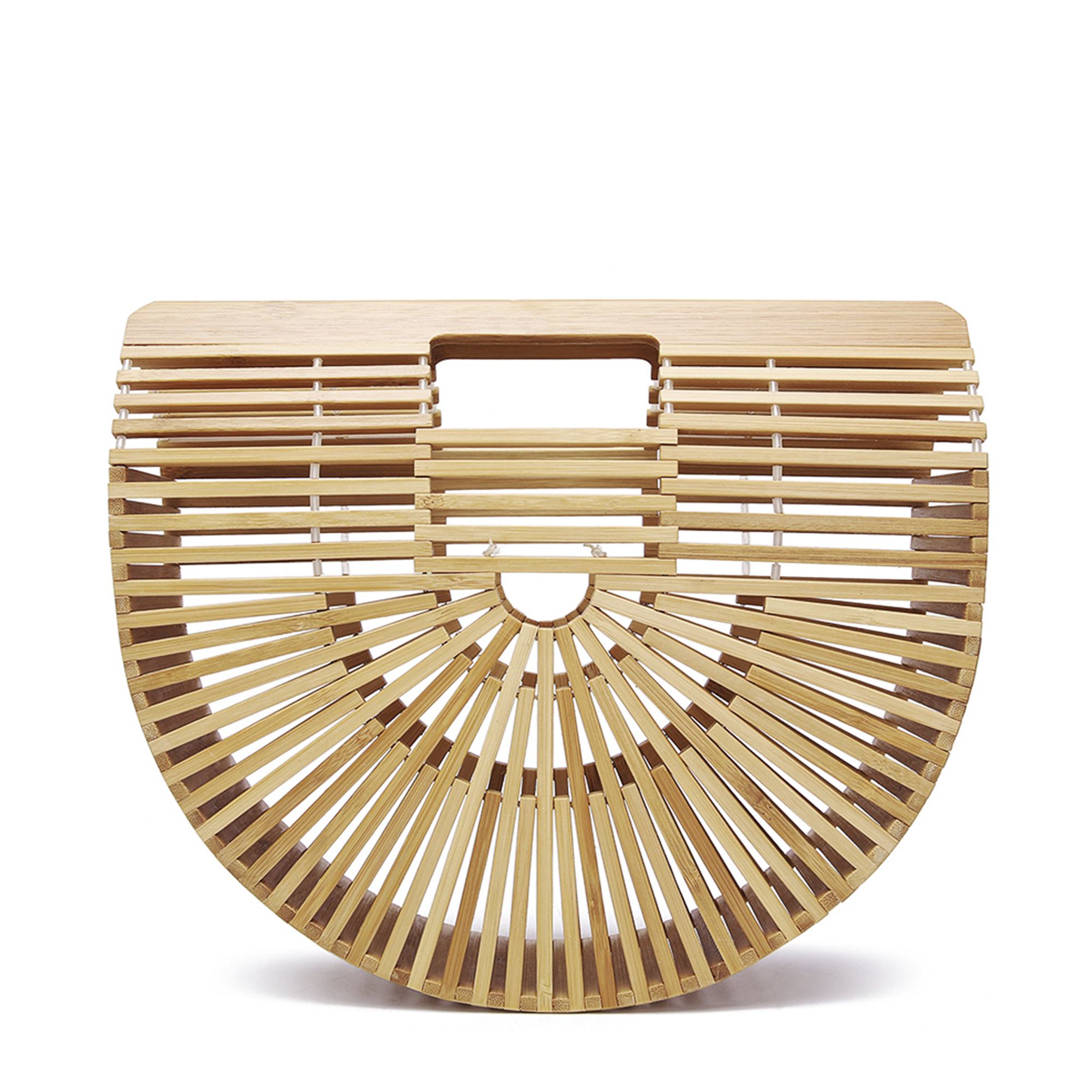 Iria Quintana. Zola bolso de mano en madera de bambú.