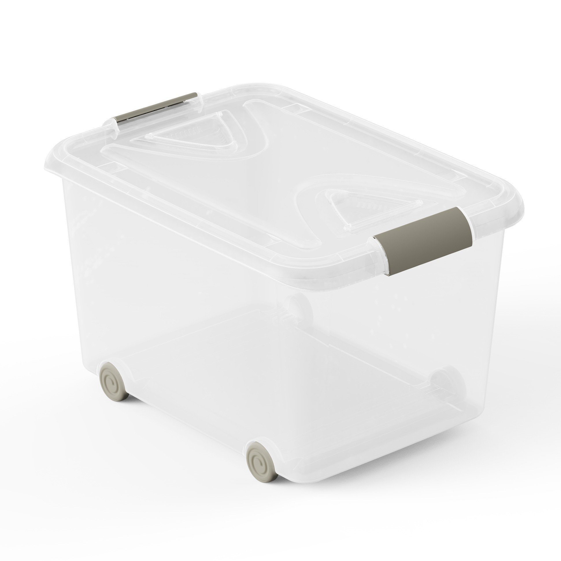 Caja de Almacenaje de Plástico Transparente con Ruedas y 70 L, capacidad de 70 litros, ideal para organizar y proteger todo tipo de…