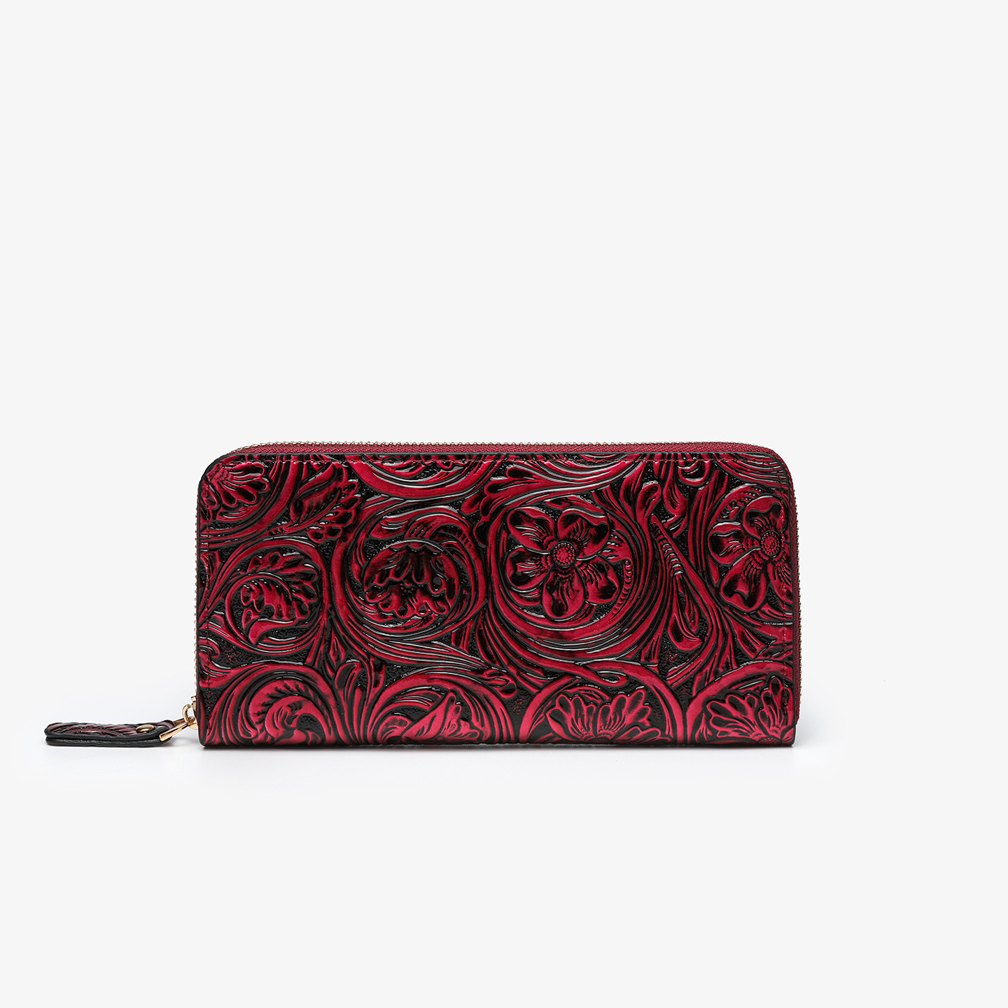 Bolso de mano vintage para mujer hecho a mano en relieve, una billetera de mujer conveniente y práctica