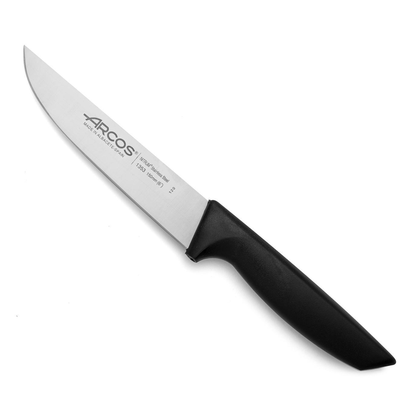 Arcos Cuchillo de Cocina Profesional - Hoja de Acero Inoxidable NITRUM 150 mm - Mango Resistente Polipropileno - Ideal para Corte Preciso - Serie Niza