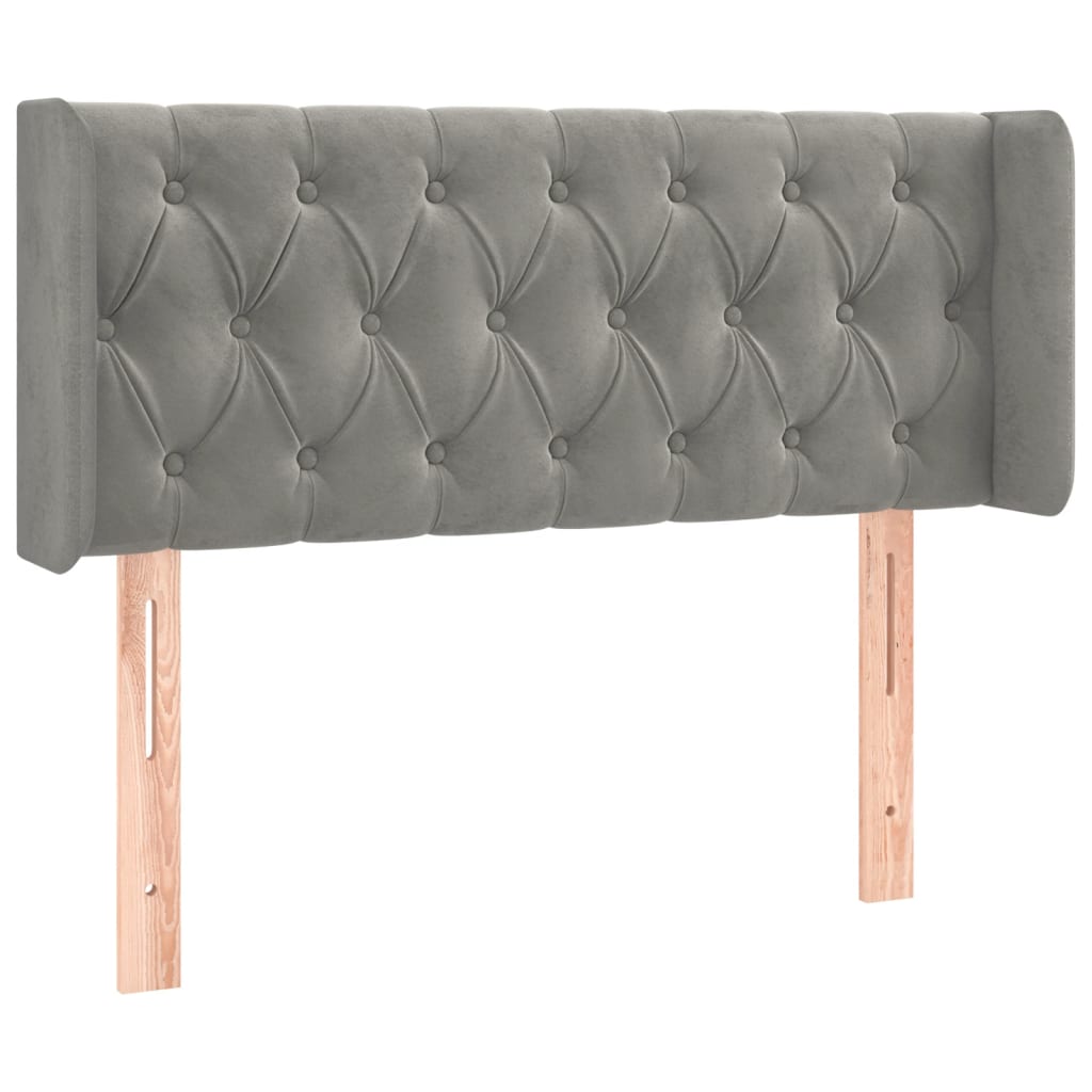 vidaXL Cabecero con LED de terciopelo gris claro 103x16x78/88 cm