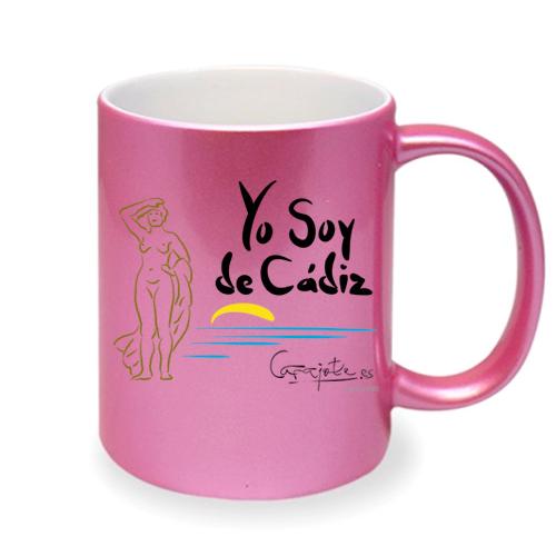 Taza GADES Diseño Exclusivo de Cádiz en Cerámica Blanca Premium Plus