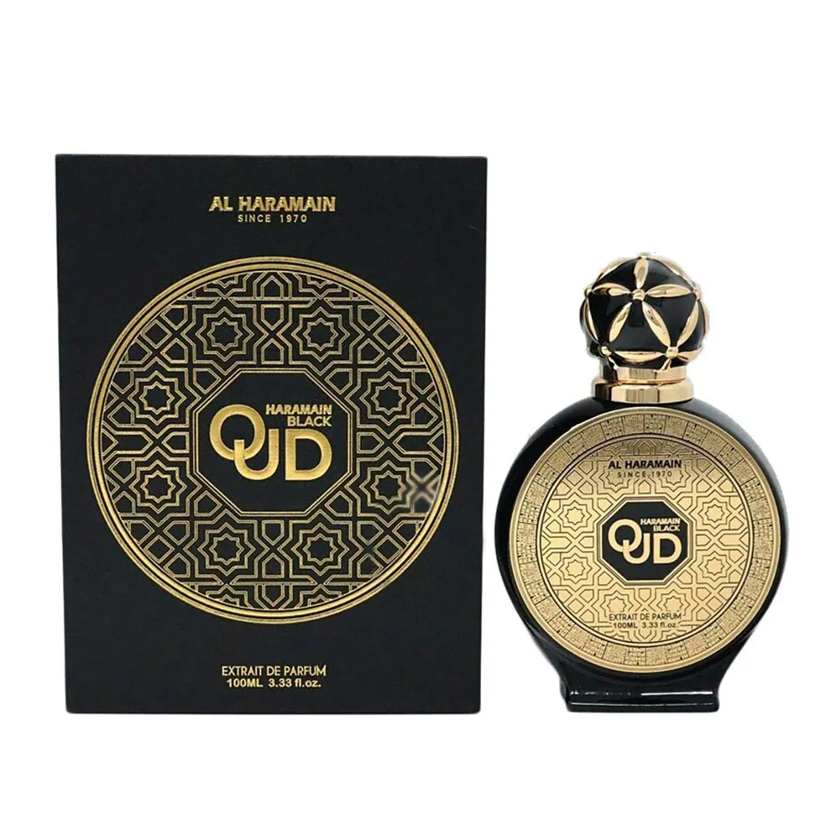 Al Haramain - Black Oud Extracto de Perfume 100ml para hombre y mujer, fragancia árabe oriental amaderado con oud, ámbar y pachulí, ideal para noche y ocasiones especiales en otoño/invierno
