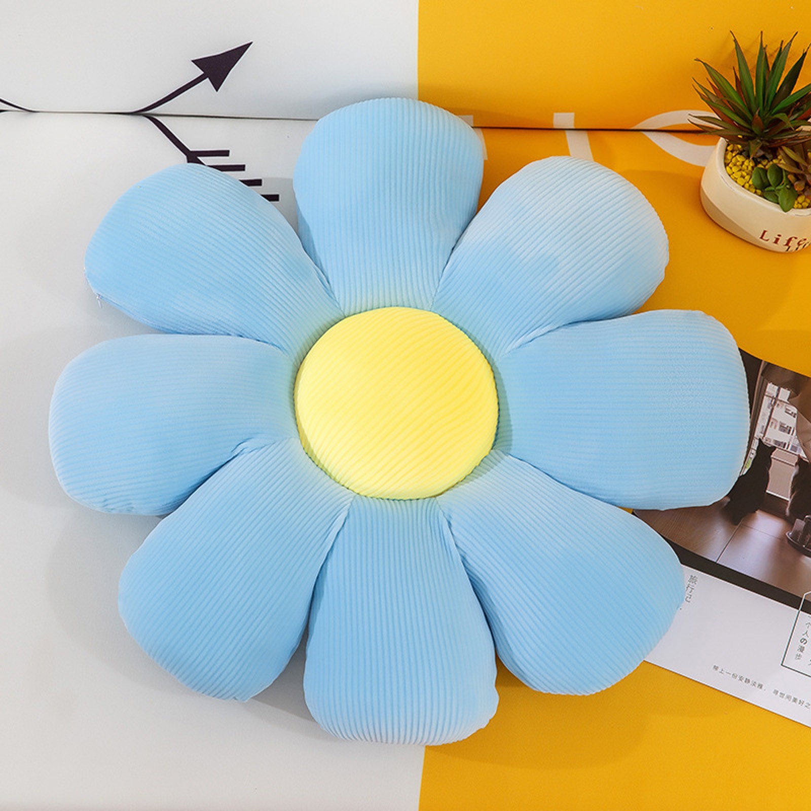 TK Cojín De Asiento Pequeño Con Diseño De Margarita Y Pétalos De Flores Regalo De Cumpleaños Cute 40cm Decorativo Para Hogar Dormitorio Sala De Estar Oficina