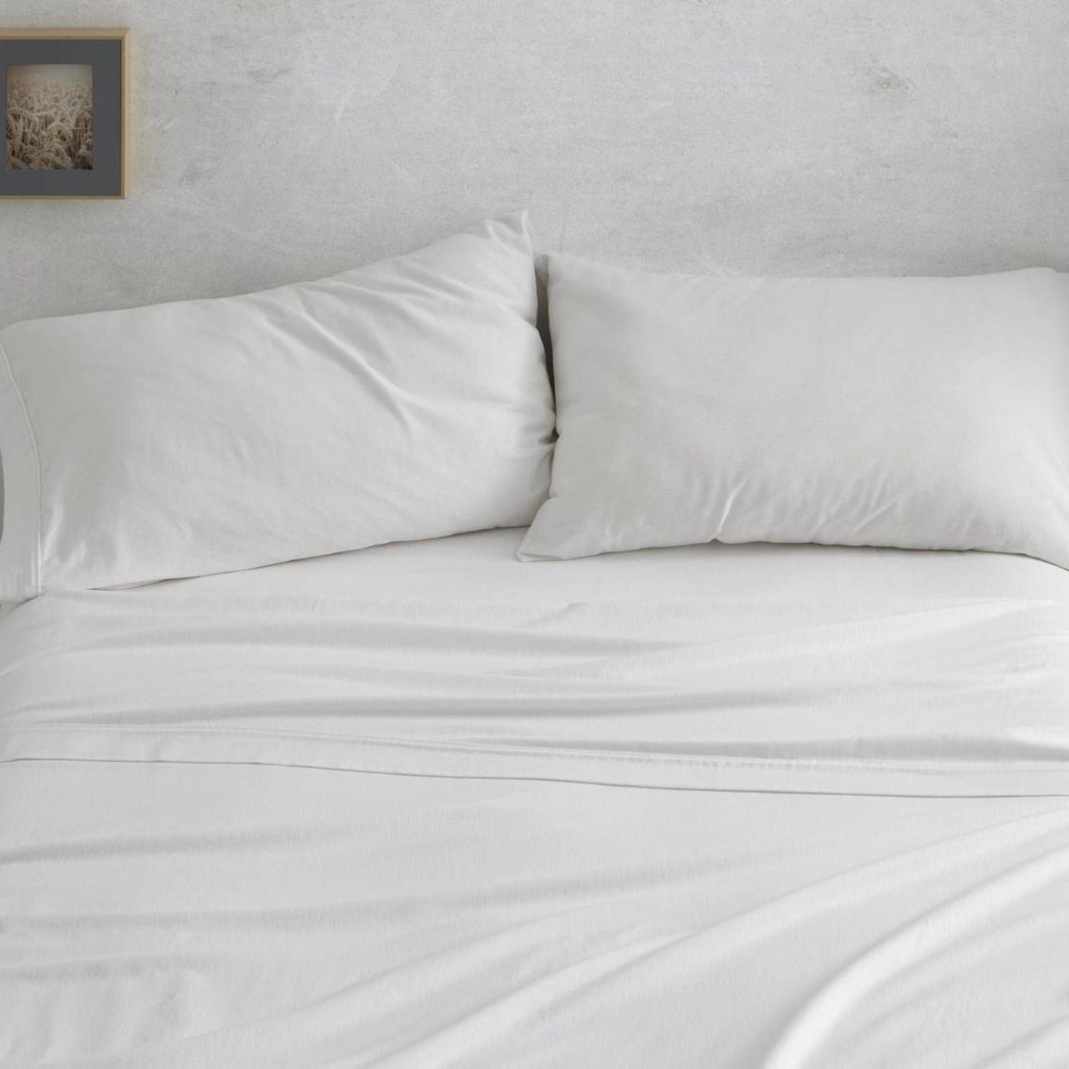 Juego Sábanas BURRITO BLANCO 100% Algodón Franela Diseño Liso Marfil - Cálido, Tacto Suave, Larga Duración - Cama 90-200cm