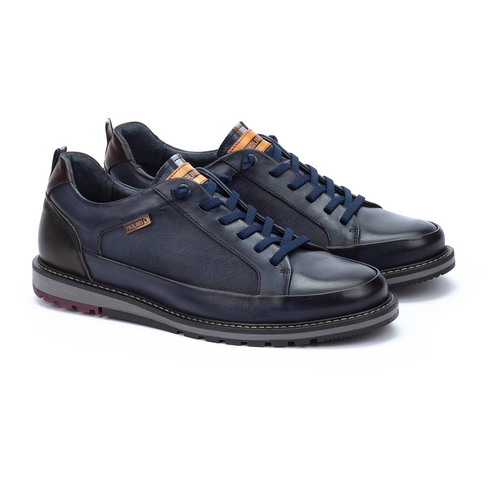 PIKOLINOS BERNA M8J-6303C1 zapato de piel de hombre, acordonados elásticos y plantilla extraible.