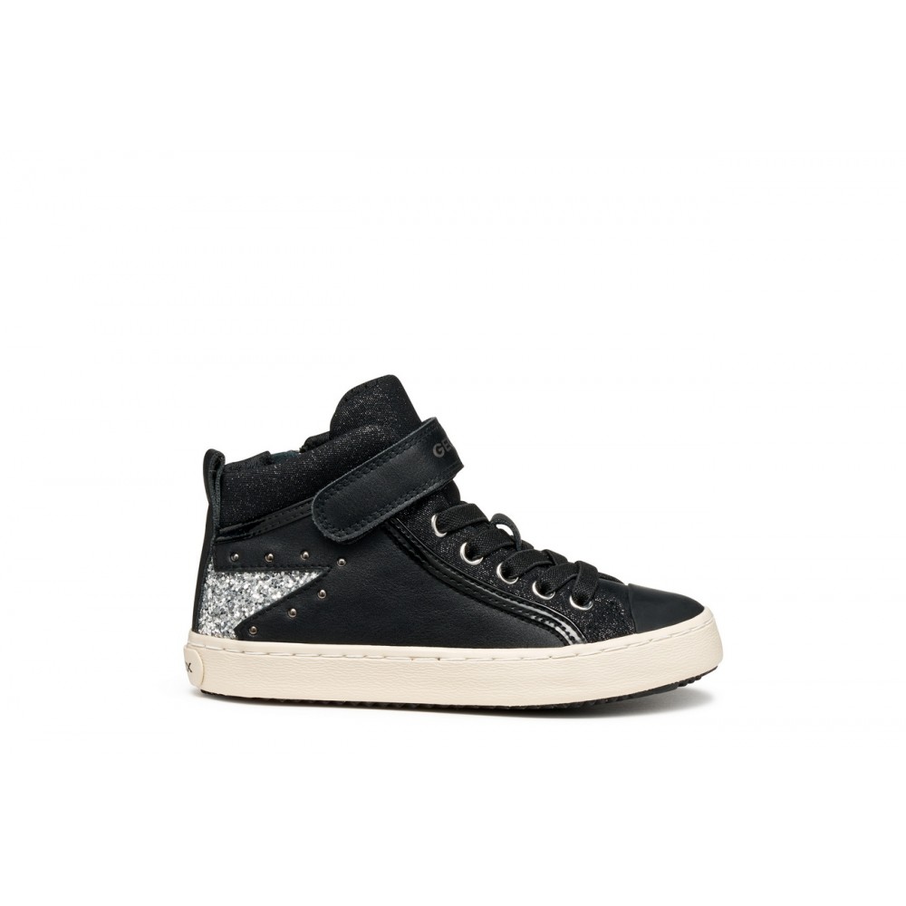 GEOX J944GM C9244  36216 25I SNEAKERS ELASTICO Y VELCRO BLACK/SILVER