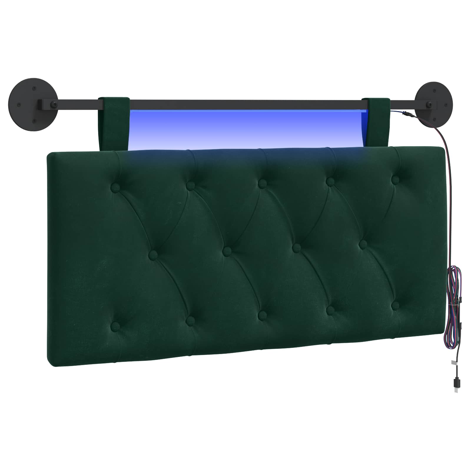 vidaXL Cabecero colgante Terciopelo 90 x 55 x 7 cm Multicolor