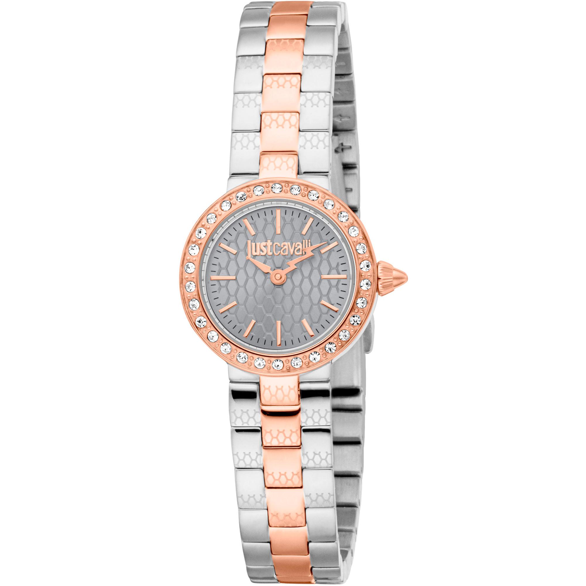 Reloj De Pulsera Just Cavalli Just Cavalli Glam Chic Serenita Mini - Jc1L362M0095 Correa Color: Oro Rosa Gris Plata Dial Gris Hierro Mujer