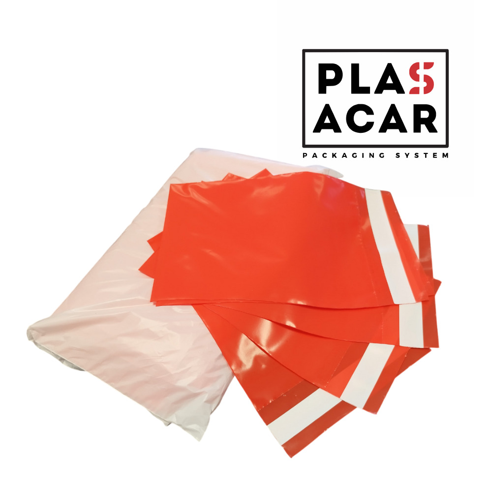 Plasacar S.L.-(200 Unid) Bolsa polietileno roja con cierre adhesivo, medida 11 x 19 cm