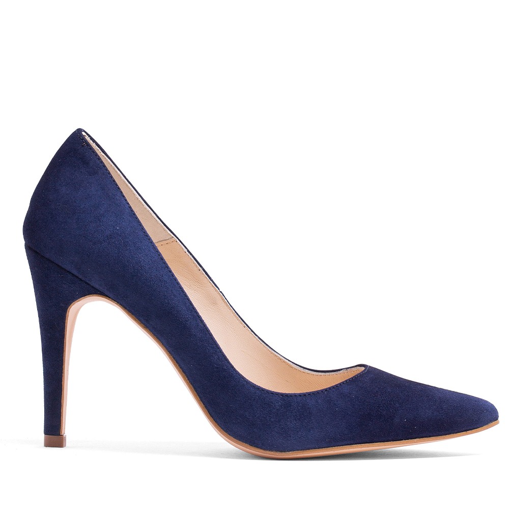 Zapatos de Tacón Elodie Salon Heidi en Piel Ante Marino - Tacón 95mm