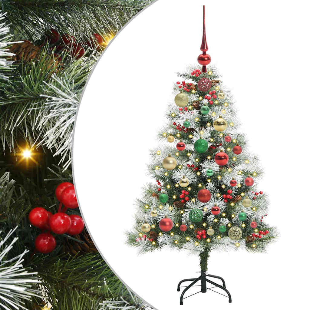 vidaXL Árbol de Navidad artificial Verde y blanco 120 cm