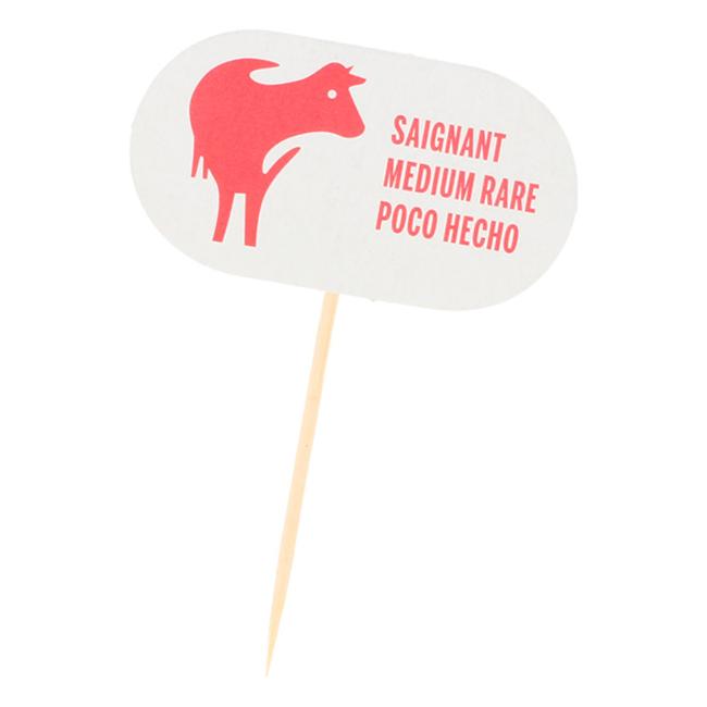 MONOUSO | Steak Marker Poco Hecho 8 cm (2.000 Uds)
