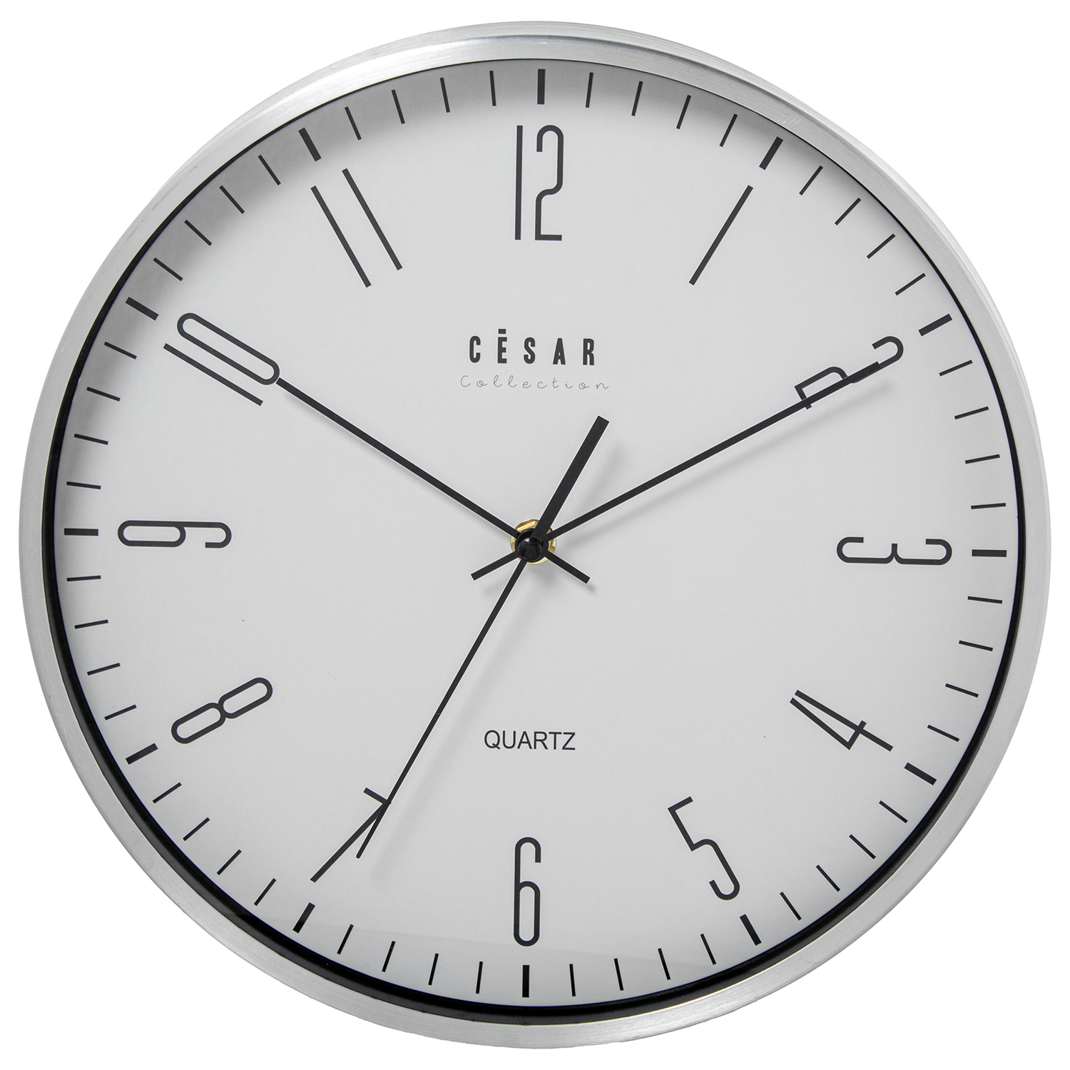 Reloj pared aluminio 30cm marco aluminio 30x4cm pila: 1xaa no incluida