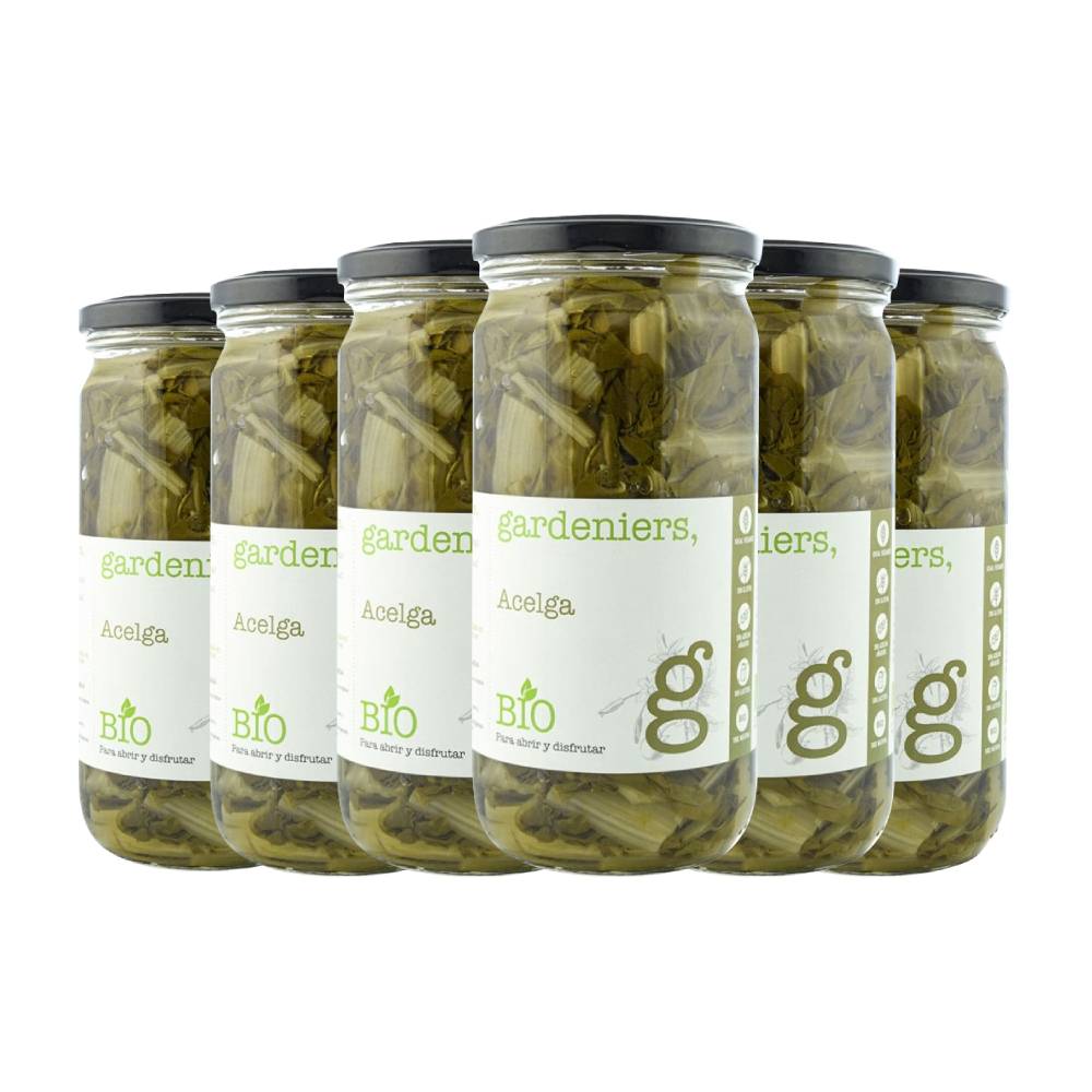 Acelga ecológica Gardeniers 680 g x 6 frascos. Total de 4.04kg