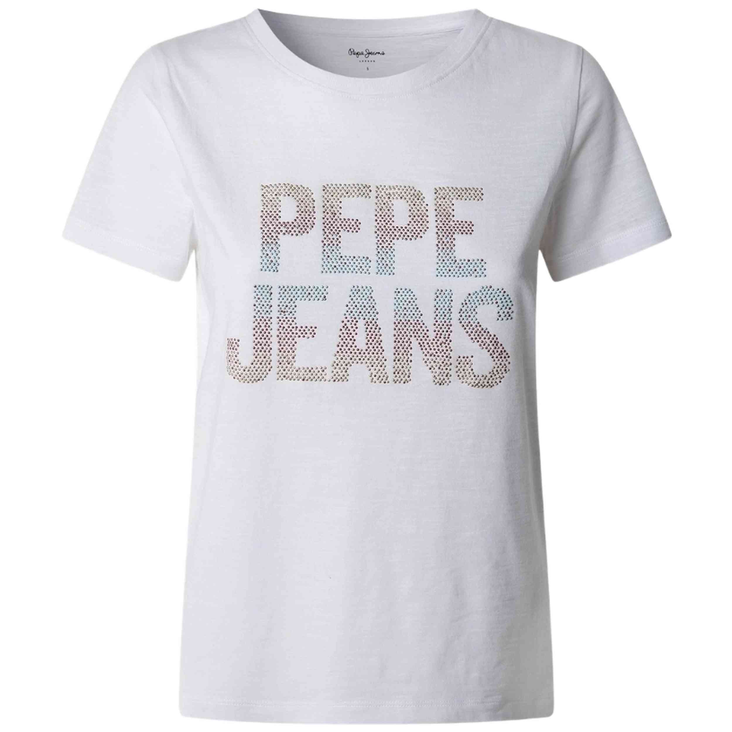 Camisetas De Manga Corta Pepe Jeans modelo PL506059-800 para Mujer en color Blanco