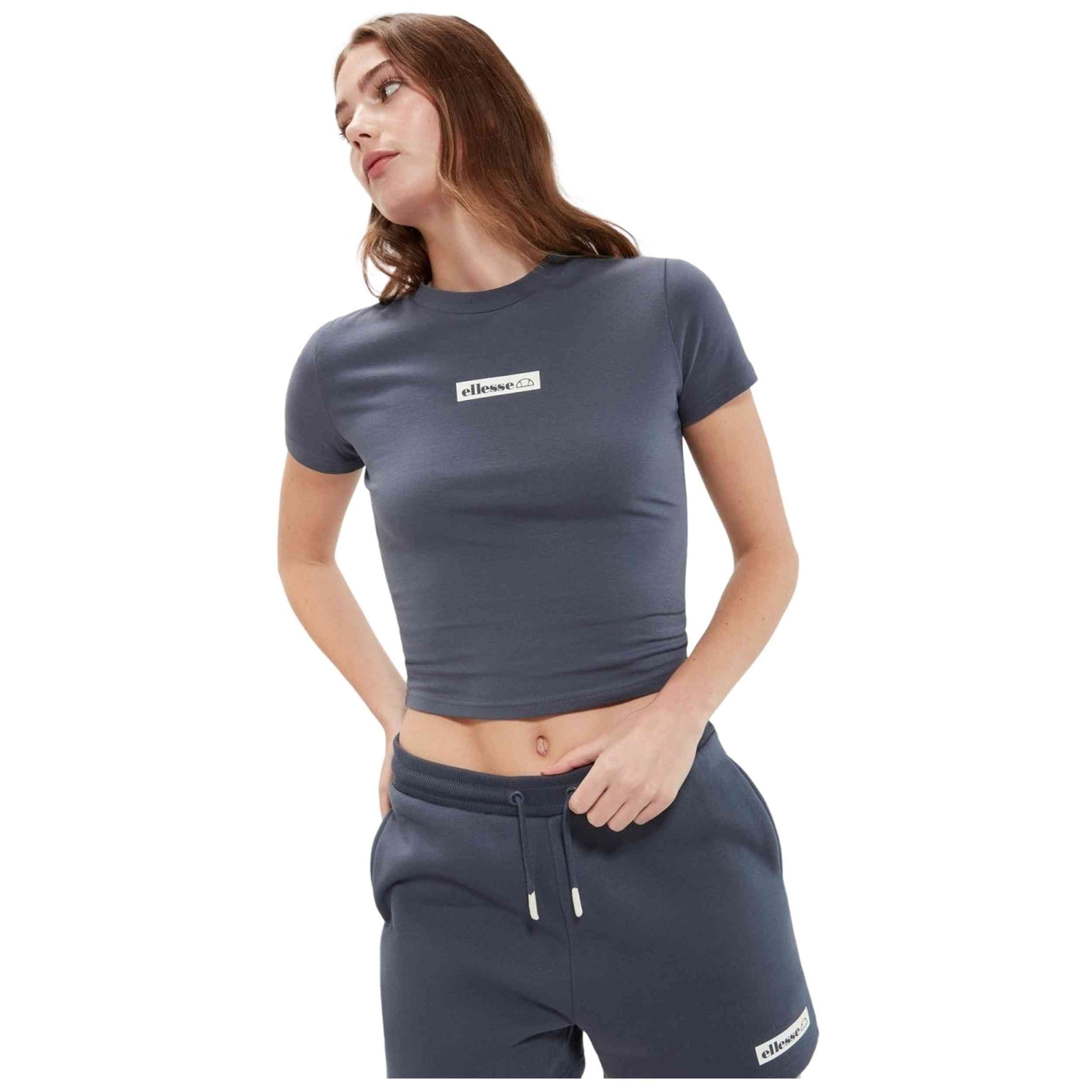 Camiseta De Manga Corta Ellesse modelo Camiseta crop Graciana para Mujer en color Gris